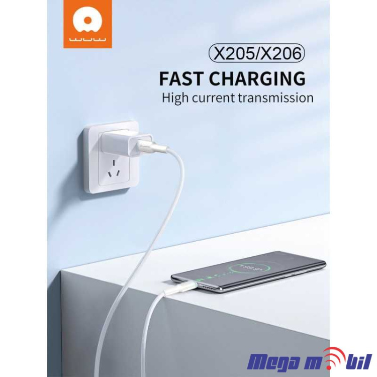 Data Kabel iPhone 15 PD WUW-X205 65W 1m FAST white